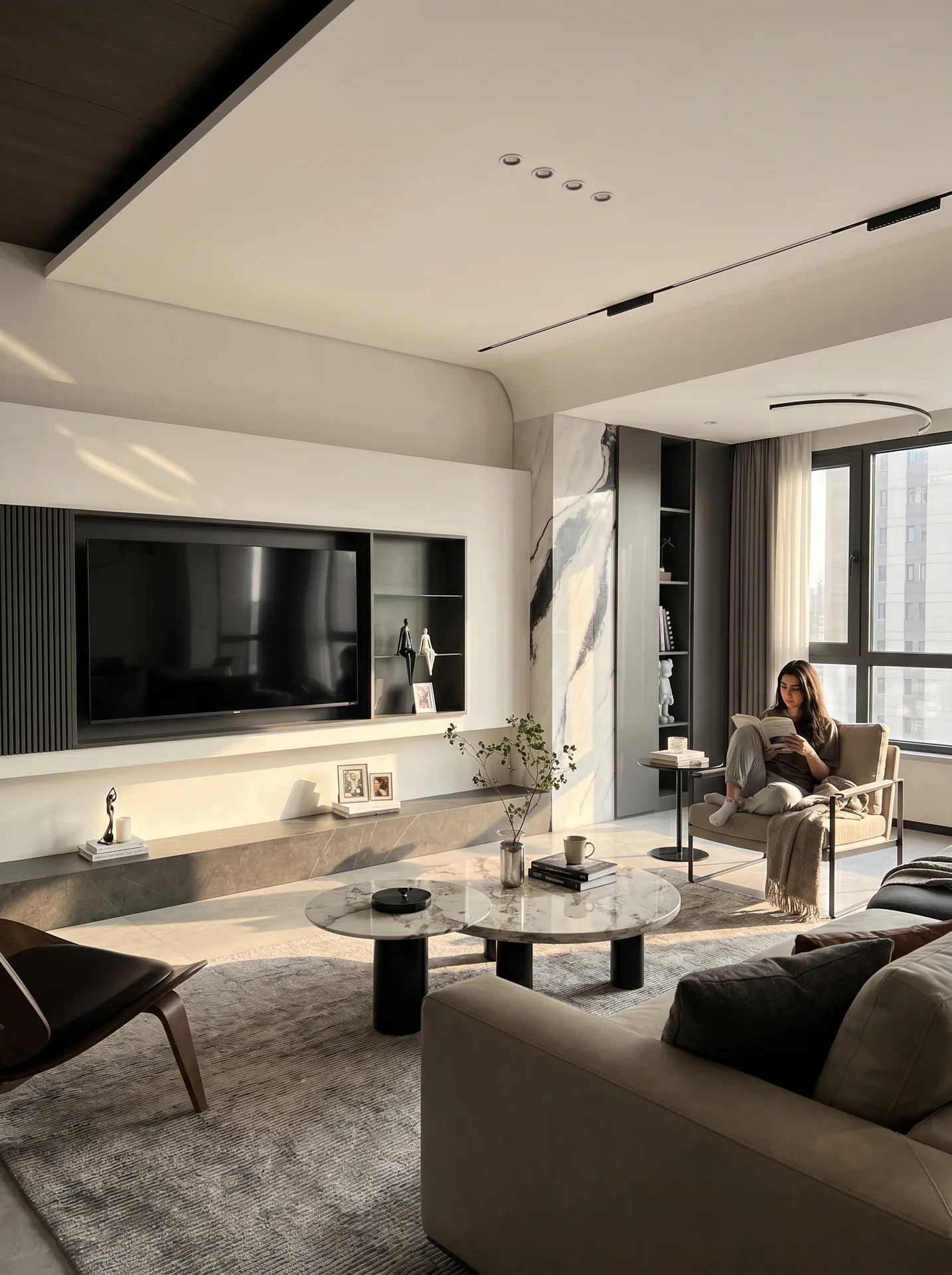Italian minimalist light luxury residence project image